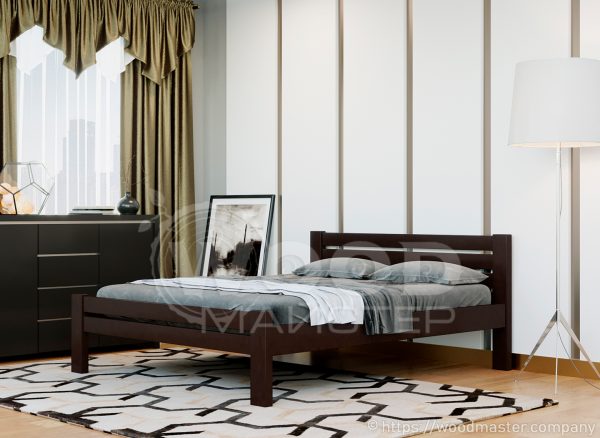 Двоспальне ліжко ПРЕМ’ЄРА, колір венге