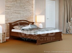 Двоспальне ліжко ЕЛІТ, колір горіх