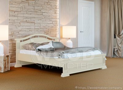 Двоспальне ліжко ЕЛІТ, колір перлинно-білий (RAL 1013)