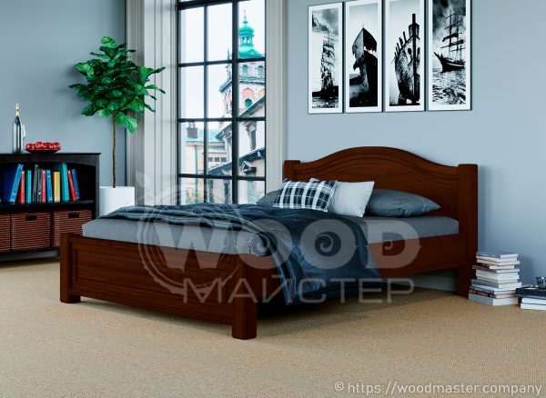 Двоспальне ліжко ВІКТОРІЯ, колір горіх темний