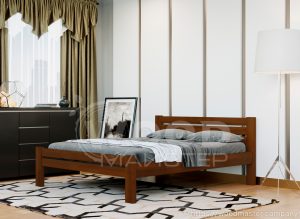 Двоспальне ліжко ПРЕМ’ЄРА, колір горіх