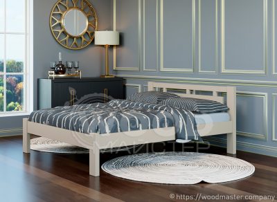 Двоспальне ліжко ПРЕСТИЖ, колір перлинно-білий (RAL 1013)